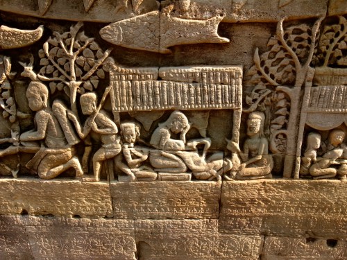 大吳哥Angkor Thom巴揚寺Bayon石雕壁畫