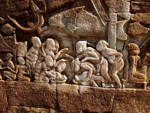 大吳哥 Angkor Thom 巴揚寺 Bayon 石雕壁畫