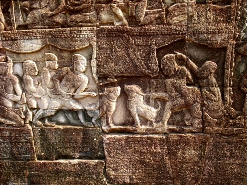 大吳哥 Angkor Thom 巴揚寺 Bayon 石雕壁畫